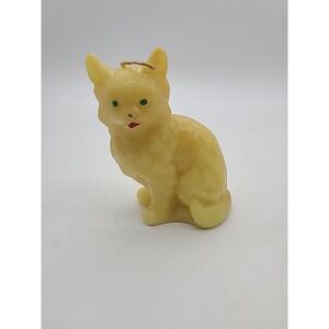 Vintage Kitty Cat Candle Yellow Blue Eyes New‎  Unburned 80s? 70s? Unbranded